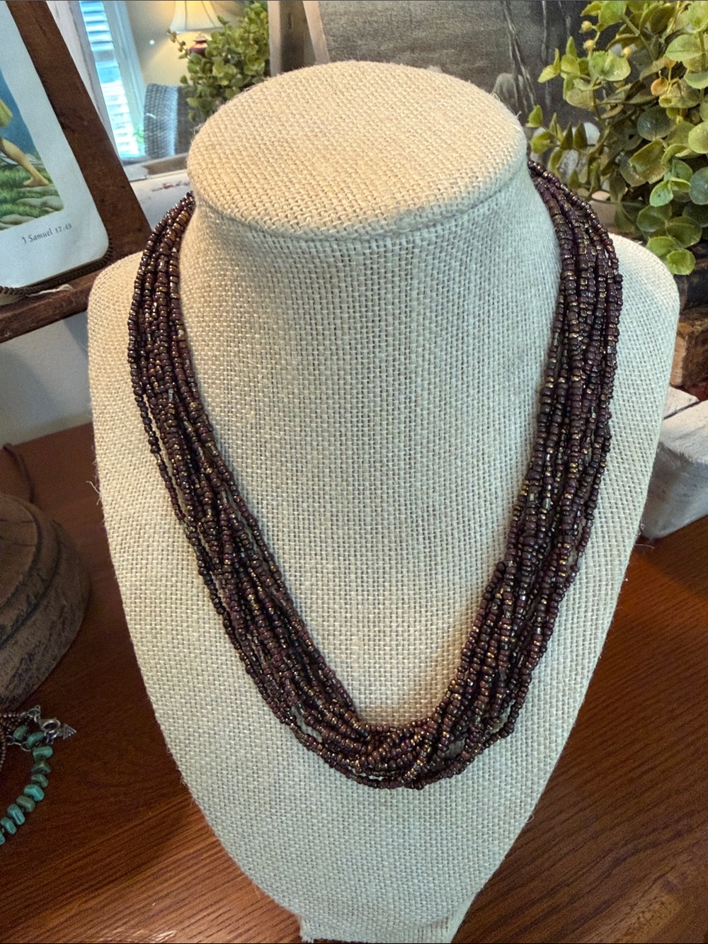 Silpada Twelve-Strand Brown Seed Bead Necklace.